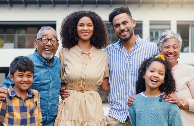 Diverse family portrait