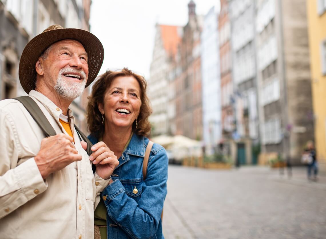 Older couple on European street